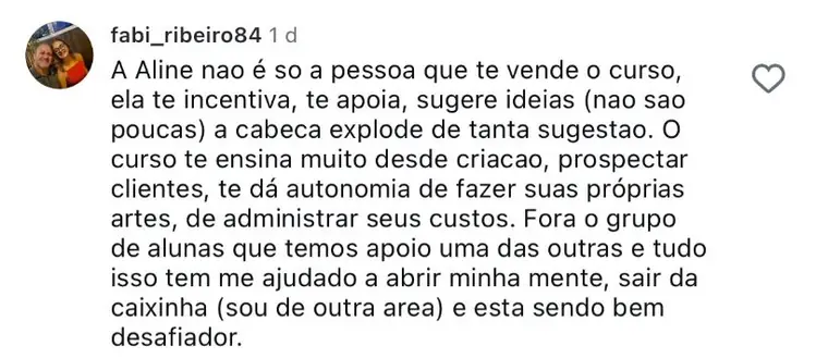 Depoimento de aluna do Método Botons que Vendem